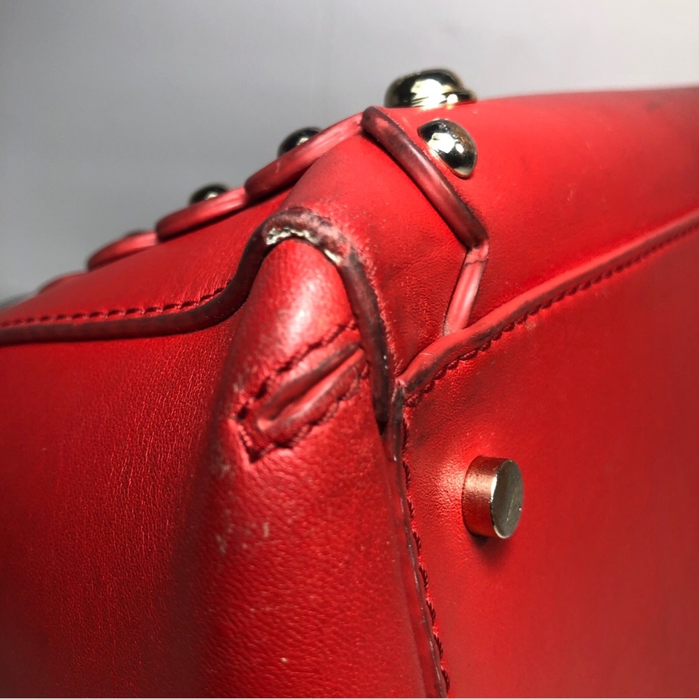 Kate Spade Madison Avenue Stewart Red Carpet Leather Studded Mega Lane Rare Bag - Picture 8 of 15
